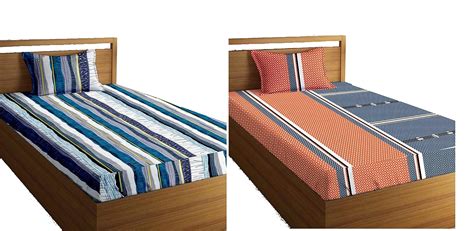 XFY 220TC Two Single bedsheet Cotton with 2 Pillow Cover Combo (60 x 90 ...