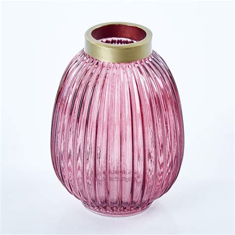 Buy Brian Adora Glass Ribbed Vase from Home Centre at just INR 1099.0