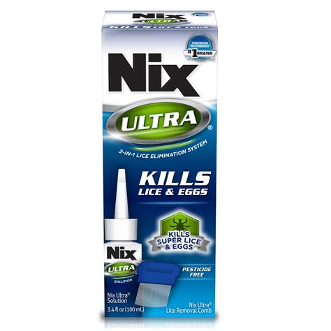 Nix Ultra 2-in-1 Super Lice Treatment, 3.4 fl oz and Lice & Egg Removal ...