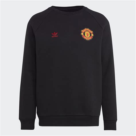Manchester United Essentials Trefoil Sweatshirt - Black - Football ...