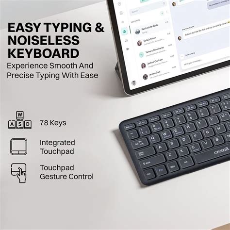 Buy Croma 2.4 GHz Wireless Keyboard with Touchpad (Gesture Control ...