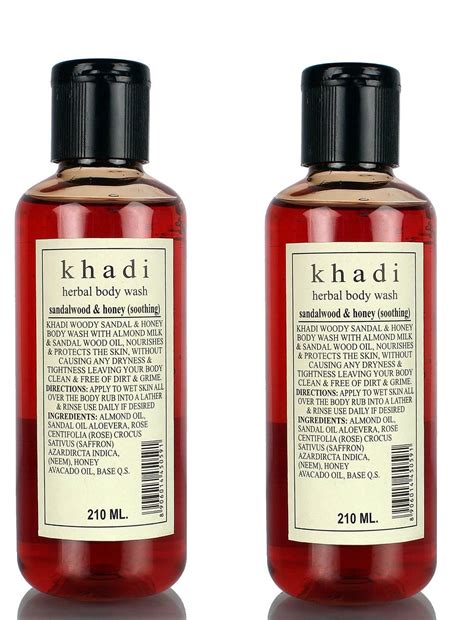Khadi Herbal Sandalwood and Honey Herbal Body Wash, 210ml (Pack of 2 ...