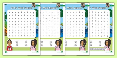 Twinkl Phonics Level 4 CVCC Word Search (teacher made)