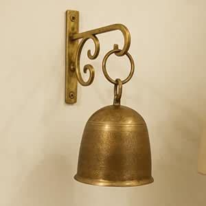 Little eXtra Brass Hanging Temple Bell with Hook Handcrafted Antique ...