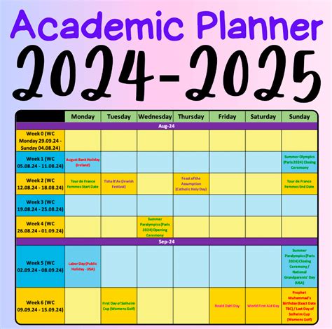 Academic Calendar 2024 2025 Free Printable