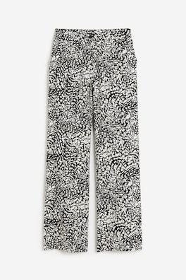 Women's Black/Patterned Flared trousers | H&M IN