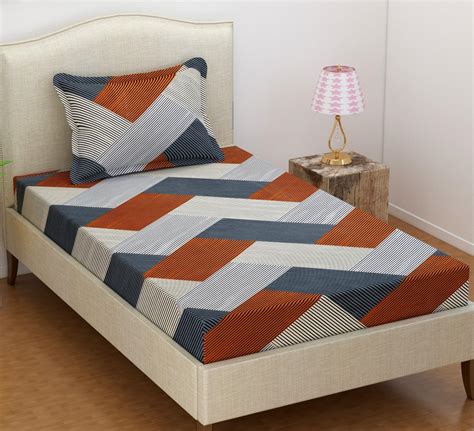 VAS COLLECTIONS Pack of 1 Single Bedsheet with 1 Pillow Covers | 160 TC ...