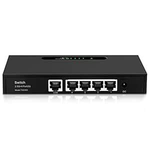 Cqenpr 5-Port Gigabit Ethernet Switch, 1 ️2.5G Base-Uplink Port, 4 ️10 ...