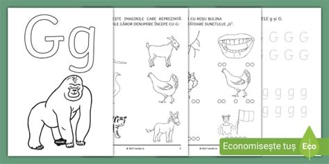 Învățăm litera G g – Broșură cu activități