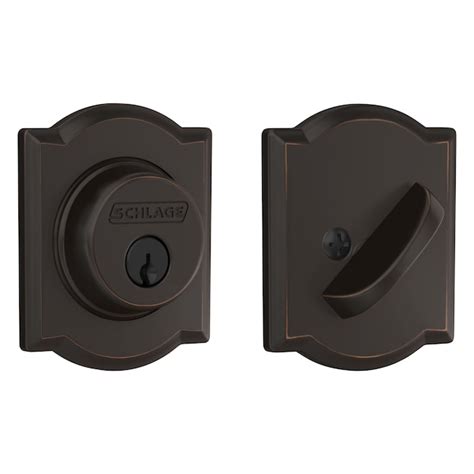 Schlage Deadbolt Aged Bronze Single Cylinder Deadbolt B60 V 716 CAM at ...