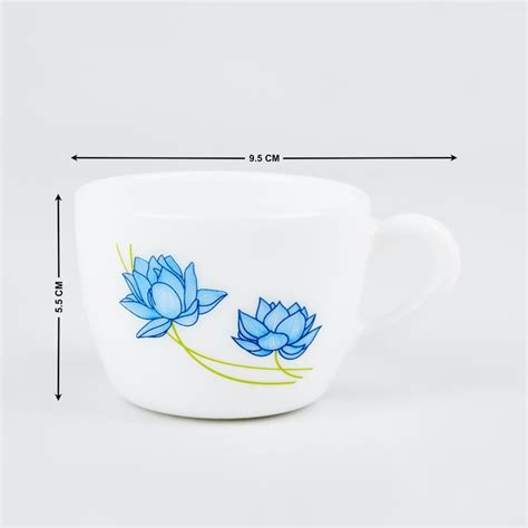 Buy Velox Neel Kamal Set of 6 Opalware Printed Cups and Saucers - 130ml ...