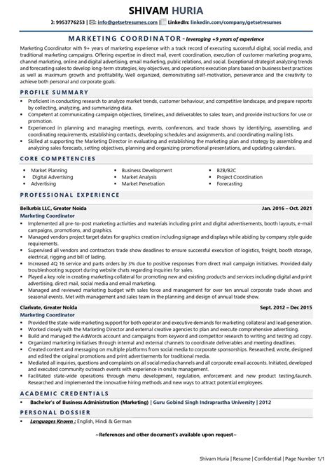 Marketing Coordinator Resume Examples & Template (with job winning tips)