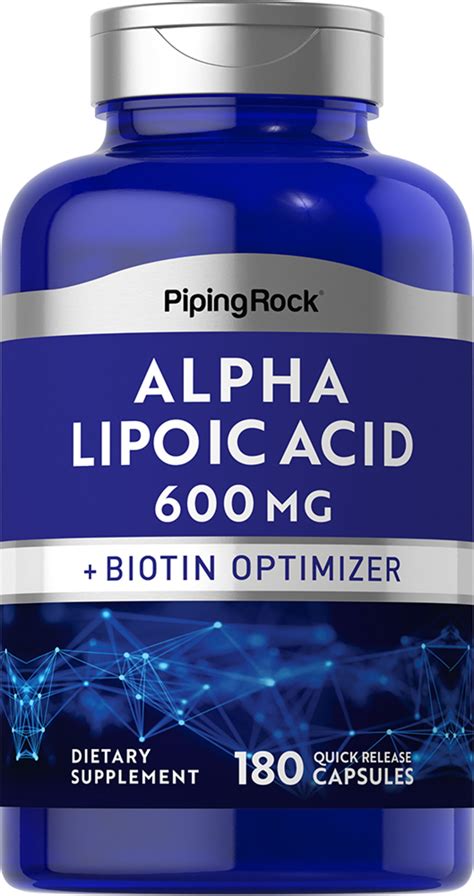 Alpha Lipoic Acid | 600 mg | 180 Capsules | With Biotin Optimizer | by ...