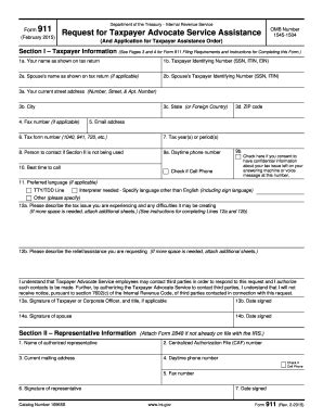 IRS 911 2015 - Fill and Sign Printable Template Online