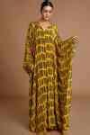 Buy Masaba Yellow Crepe Printed Kaftan Online | Aza Fashion.