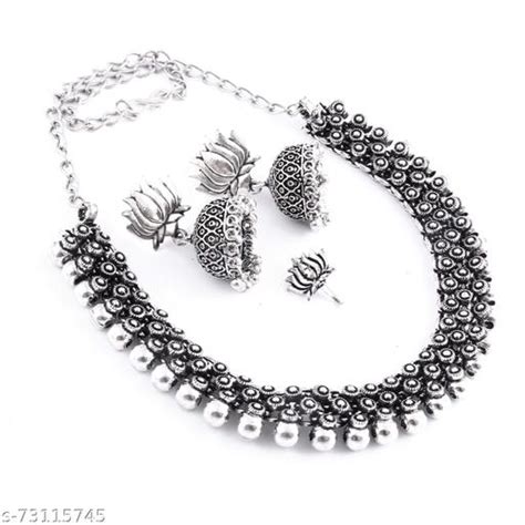 Oxidised Silver Plated Jewelry Set – Shefit