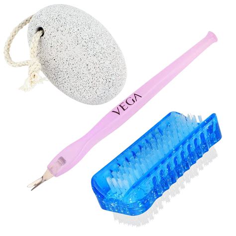 Buy Vega Pumice Stone/Nail Brush/Cuticle Trimmer & Pusher, 3 Pieces ...
