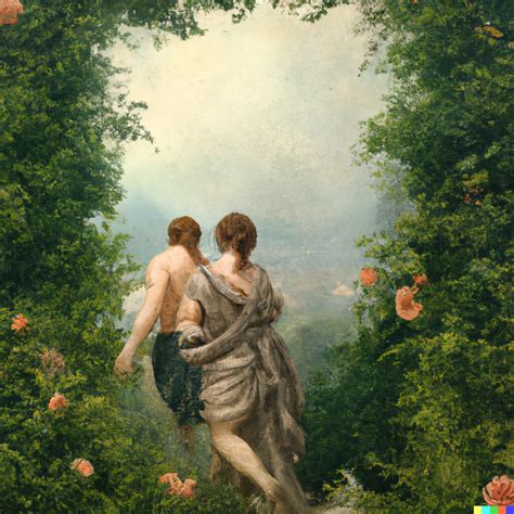 ArtStation - Oil painting of Adam and Eve leaving the garden of Eden