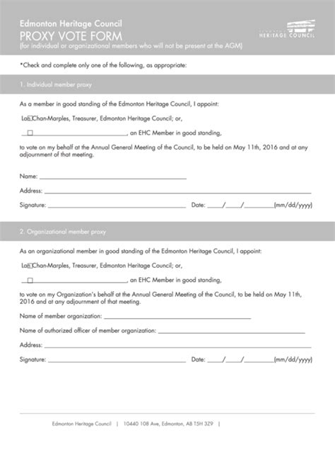 Proxy Vote Form Printable 的图像结果