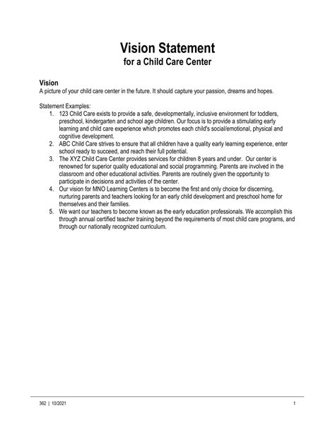 Image result for Personal Vision Statement Examples PDF