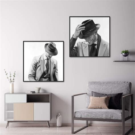 Framed Wall Art Painting Set of 2 on Canvas, Titled: Well-Dressed Men ...