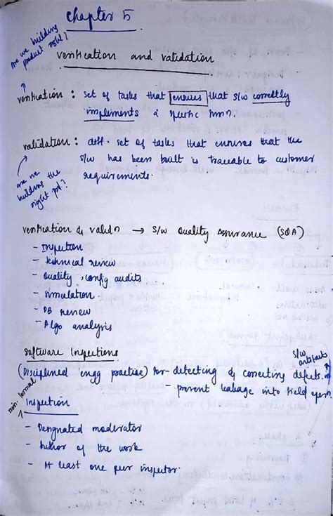 Verification and validation - software best handwritten notes - huding ...