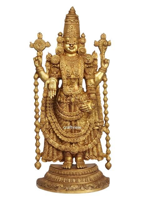 Brass Tirupati Balaji Venkateshwara Statue 38" – Craftview