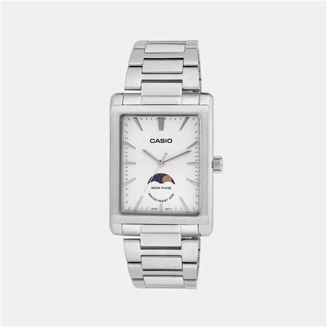 Casio Enticer Men Quartz White Dial Analog Stainless Steel Watch A2171 ...