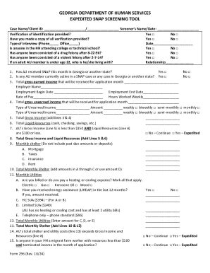 Fillable Online Expedited Snap Screening Tool Fax Email Print - pdfFiller