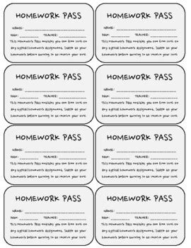 Image result for Homework Passes
