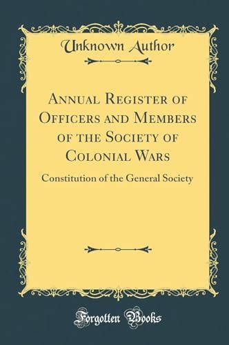 Buy Annual Register of Officers and Members of the Society of Colonial ...