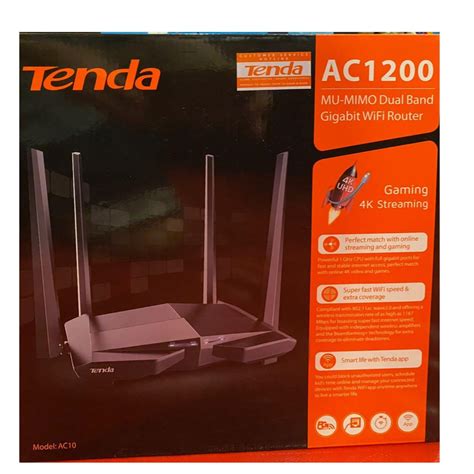 ROUTER TENDA AC1200 MU-MIMO DUAL BAND GIGABIT WIFI ROUTER MODEL : AC10