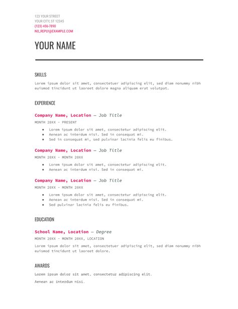 27 Free Google Docs Resume Templates