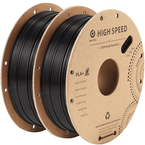 High Speed PLA+ Filament 1.75mm Black 2KG, RongTong PLA Plus 30 to ...