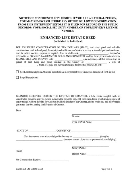 lady bird deed texas form - Blank Fillable Template | Fill Out, Print ...