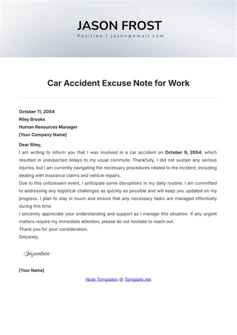 Free Excuse Note Templates, Editable and Printable