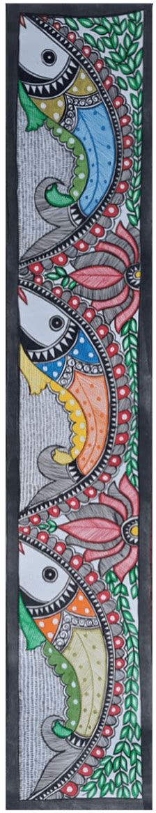 Fish & Lotus Madhubani Bihar Wall Paintings | Memeraki.com