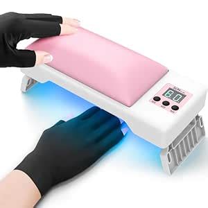 Waysse UV LED Nail Lamp with UV Gloves, 72W Nail Dryer with 3 Timer ...