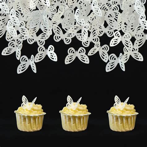 KSINWCOI 50pcs Edible White Butterfly Cake Toppers for India | Ubuy