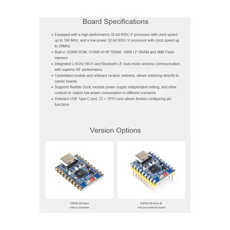 Wonrabai ESP32-C6 Mini Development Board Based on ESP32-C6FH4 India | Ubuy