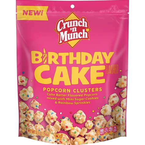 Amazon.com : CRUNCH 'N MUNCH Birthday Cake Flavored Popcorn Clusters, 5 ...