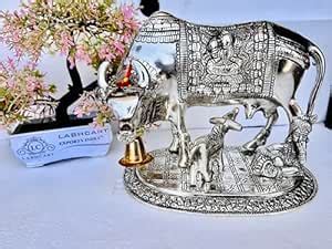 Buy LABHCART Kamdhenu Cow,Calf with Bal Gopal Krishna Metal Statue for ...