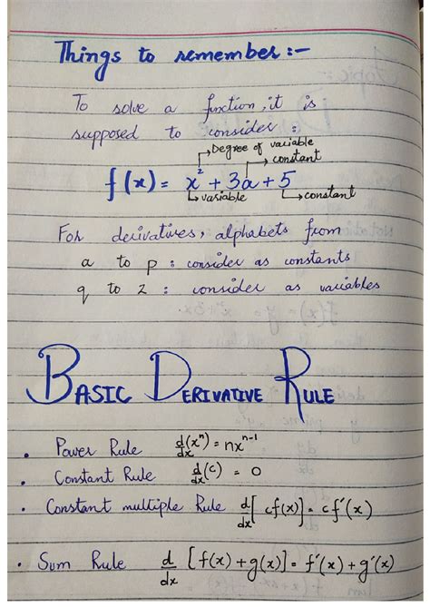 Image result for Basic Derivative Formula