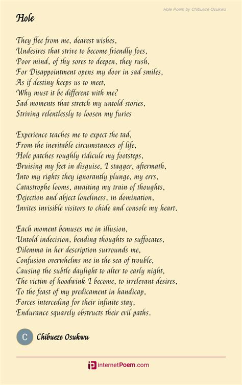 Hole Poem Rhyme Scheme