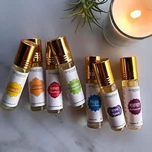7 Chakra Essential Oil Blend Roll-On Set by Aromafume | 7 x 6ml | 1 x ...