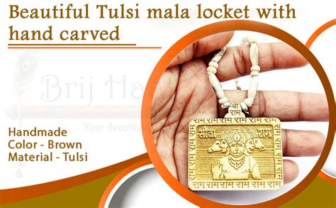 BRIJ HAAT Wooden Panchmukhi Hanuman ji locket with Tulsi Kanthi Mala ...