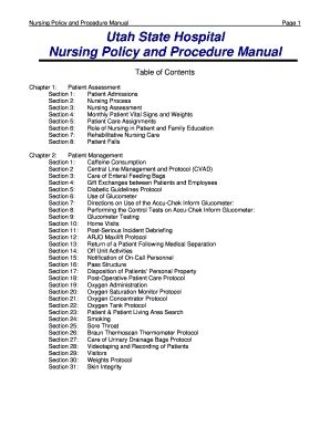 Nursing Policies And Procedures - Fill and Sign Printable Template Online