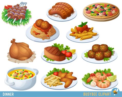 Food Clipart Dinner Clipart Spaghetti Clipart Pizza Clipart | Etsy in ...