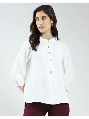 Buy Monte Carlo Women Solid Band Neck Top (S) Online