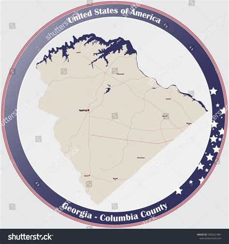 Large Detailed Map Columbia County Georgia Stock Vector (Royalty Free ...